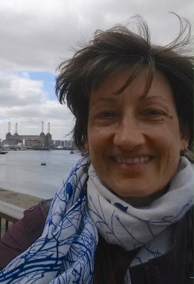 Beth in front of Battersea Power Station, London April 2014