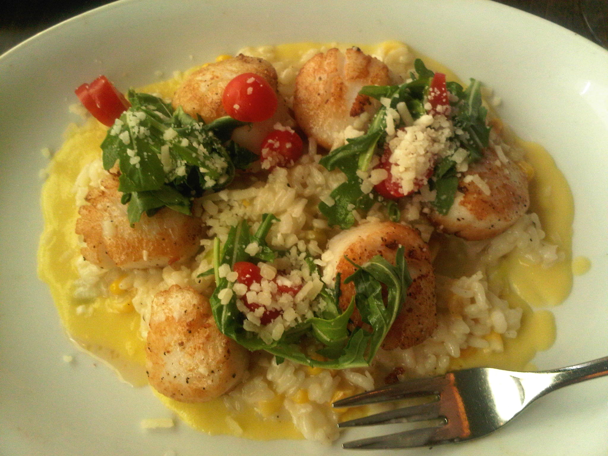 North Italian scallops with corn risotto South KC June 2011 Beth