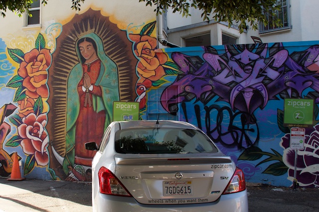 ZipCar in the Mission District of SF with Sara IMG_7142