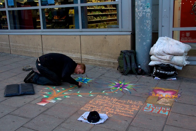 Nick at Brighton Pavement Art 4, April 2014